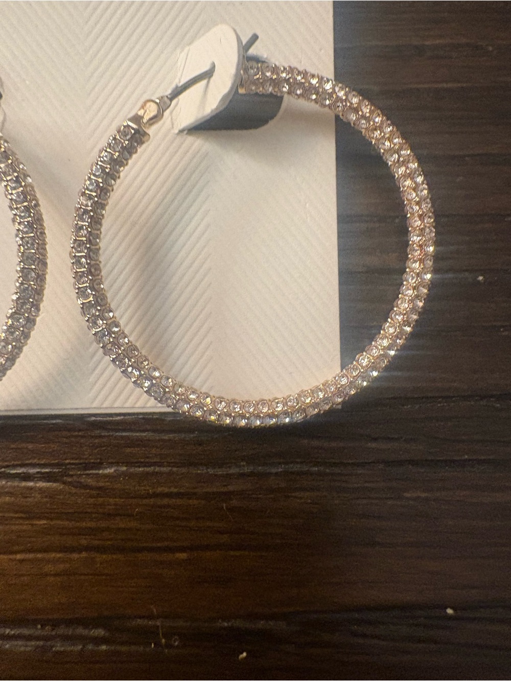 NEW Ralph Lauren Crystal Hoop Earrings - Picture 2 of 4